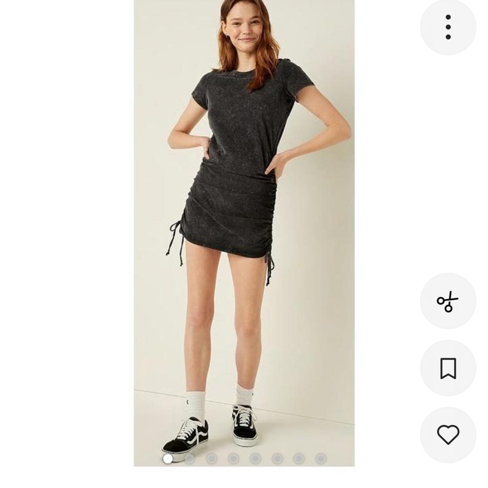 Victoria's Secret Black Ruched Side-Tie Mini Dress